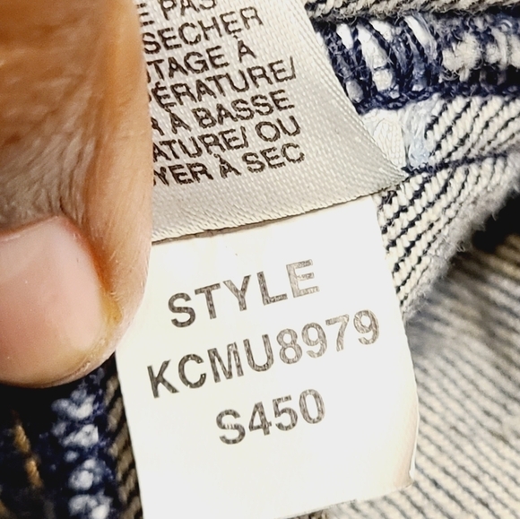 DKNY | Women's Vintage Full Zipper Dark Denim Cropped Jacket (Size Large) - Picture 11 of 15